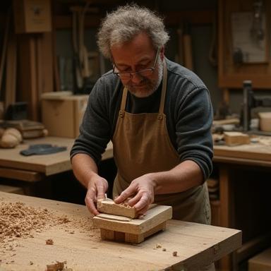 Crafting furniture in workshop